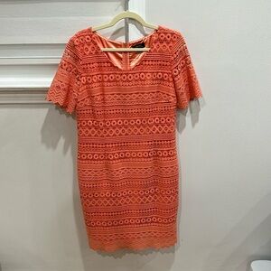 Tahari ASL - Women- Short Sleeve Lace cocktail dress